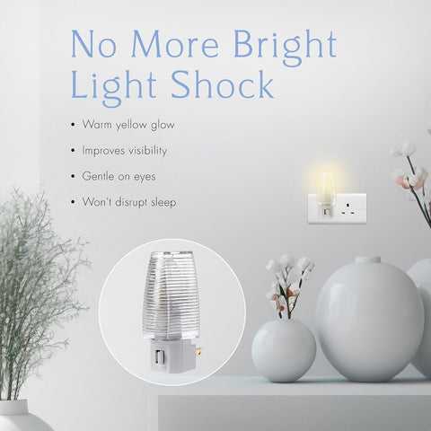 Projectpak Plug in Night Light with Manual On/Off Switch for Hallway, Bedroom, Stairways – Includes 4W Incandescent Bulb | 4 Pack