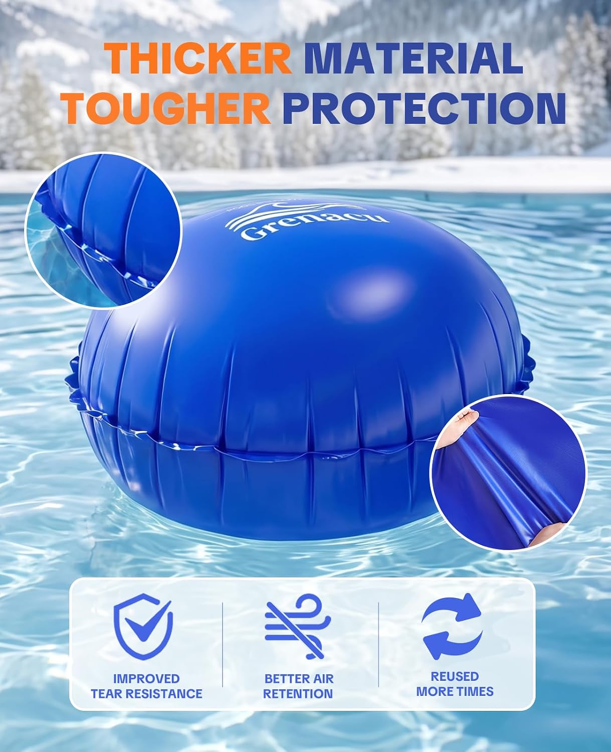 Pool Pillows for Above Ground Pools, 6.5 FT Round for Winterizing