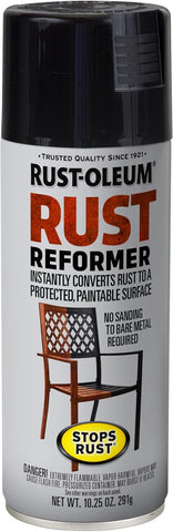 Rust-Oleum Stops Rust Reformer Spray, Instantly Converts Rust to a Protected Paintable Surface, No Bare Metal Sanding Required, Black, 10.25 oz