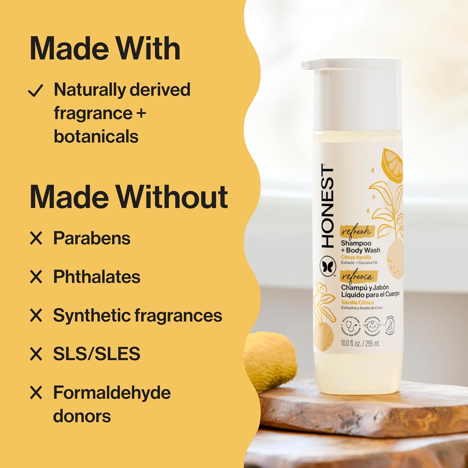 The Honest Company Shampoo & Body Wash, Citrus Vanilla Refresh, 10 fl oz