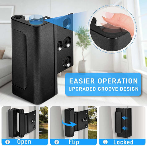 5Pack Door Reinforcement Lock Home Security, Childproof Safety