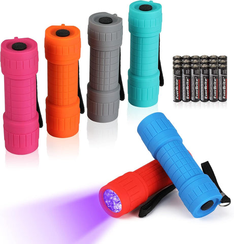 EverBrite Black Light Flashlight 6-Pack, 395nm for Currency Inspection