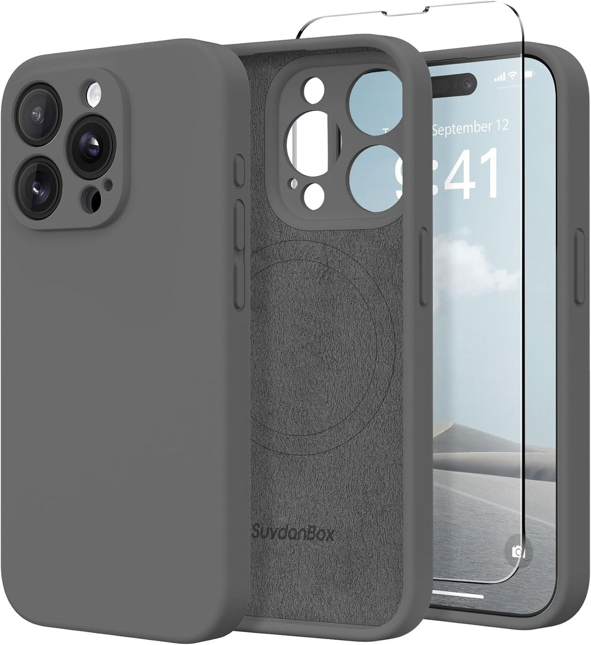 Magnetic for iPhone 13 Pro Max Case Silicone Dark Gray