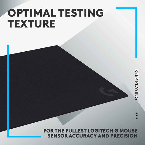 Logitech G640 Large Cloth Gaming Mouse Pad (600x460x3) - Black | Optimized for gaming sensors, moderate surface friction