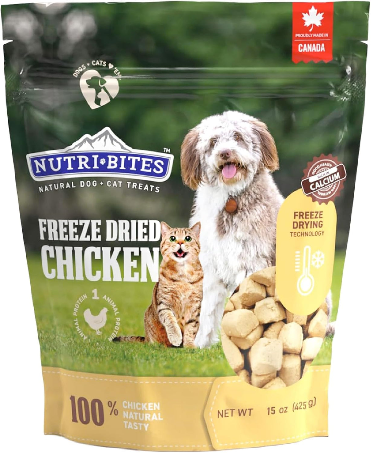 Nutri Bites Freeze Dried Chicken Dog & Cat Treats, Single Ingredient