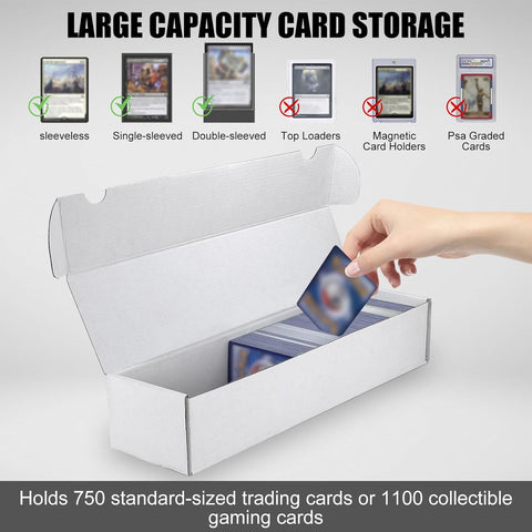 Trading Card Storage Box, 10-Pack 1100 Count White Corrugated Cardboard Box