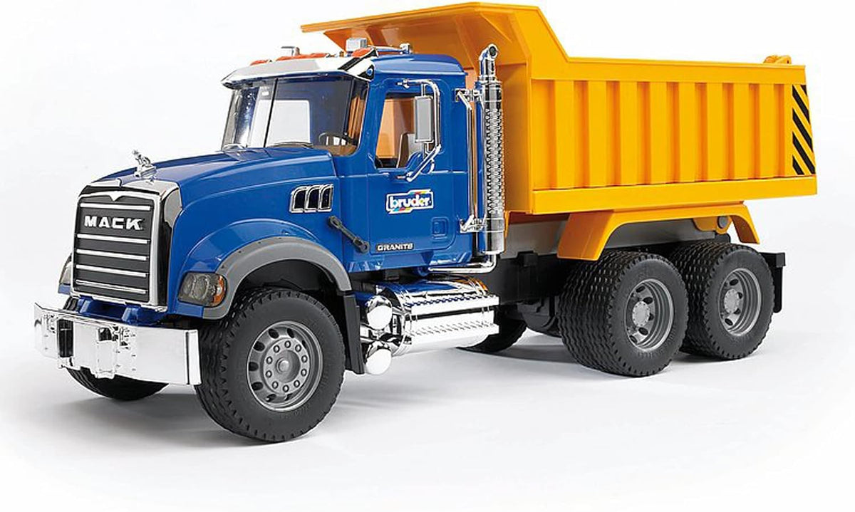 Bruder 02815 Mack Granite Dump Truck 1:16 Scale, Ultra-Realistic Toy Truck for Construction & Farm Play | Durable for Indoor, Outdoor, Sand & Snow Use, Ages 3+