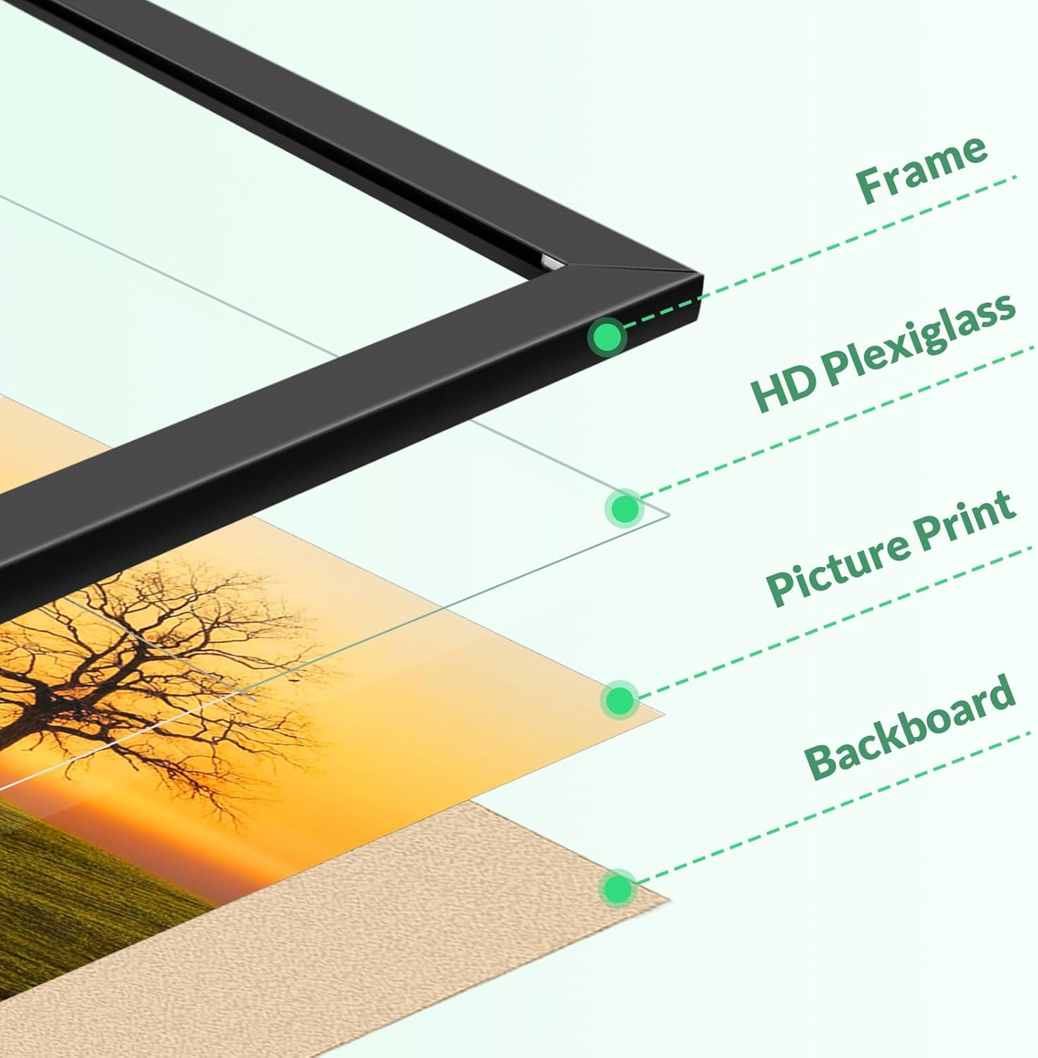 11x17 Picture Frame for Wall Display, 11x17 Black Picture Frame with Shatter Resistant Plexiglass, Stable and Sturdy 11 x 17 Poster Frame for Wall Display, Handpicked Gift Collection, 1 Pack