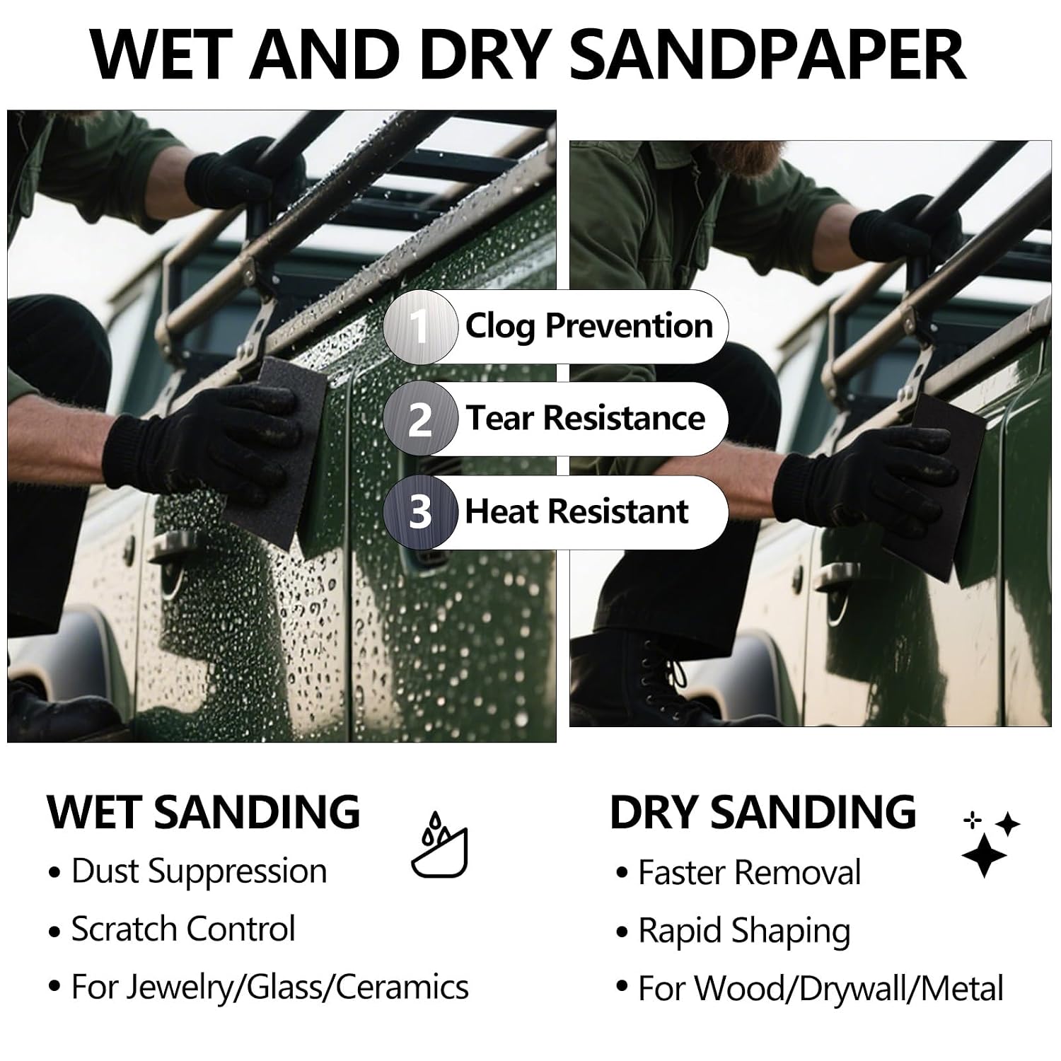 Sandpaper 3000 Grit, Wet Dry Sand Paper 9 x 11 Inch