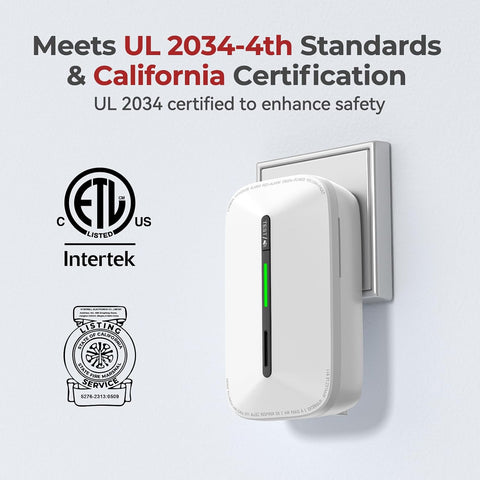 Siterlink Carbon Monoxide Detectors Plug in,10 Year Replaceable Battery