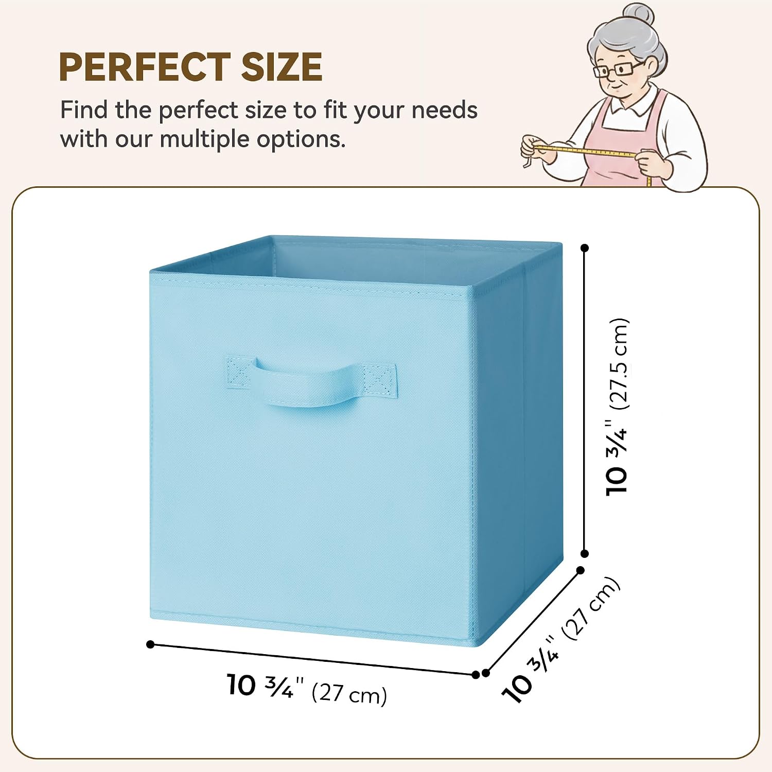 GRANNY SAYS 11x11 Cube Storage Bins, 6-Pack Storage Cubes, Light Blue