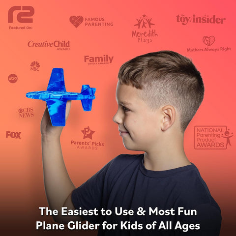 Airplane Toy Foam Airplanes for Kids - Best Summer Gift for Boys & Girls - Easy to Throw Airplanes - 3 4 5 6 7 8 Year Old Boy Birthday Gifts - Great Gifts for Ages 3 4 5 6 7 8 9+ Year Old Boys Toys