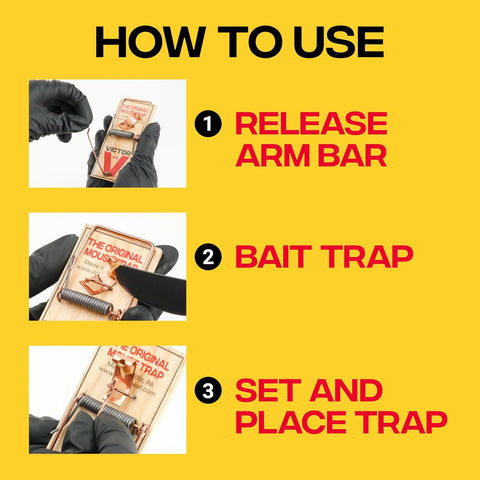 Victor Metal Pedal Mouse Traps, 12-Pack, Reusable Wooden Snap Traps
