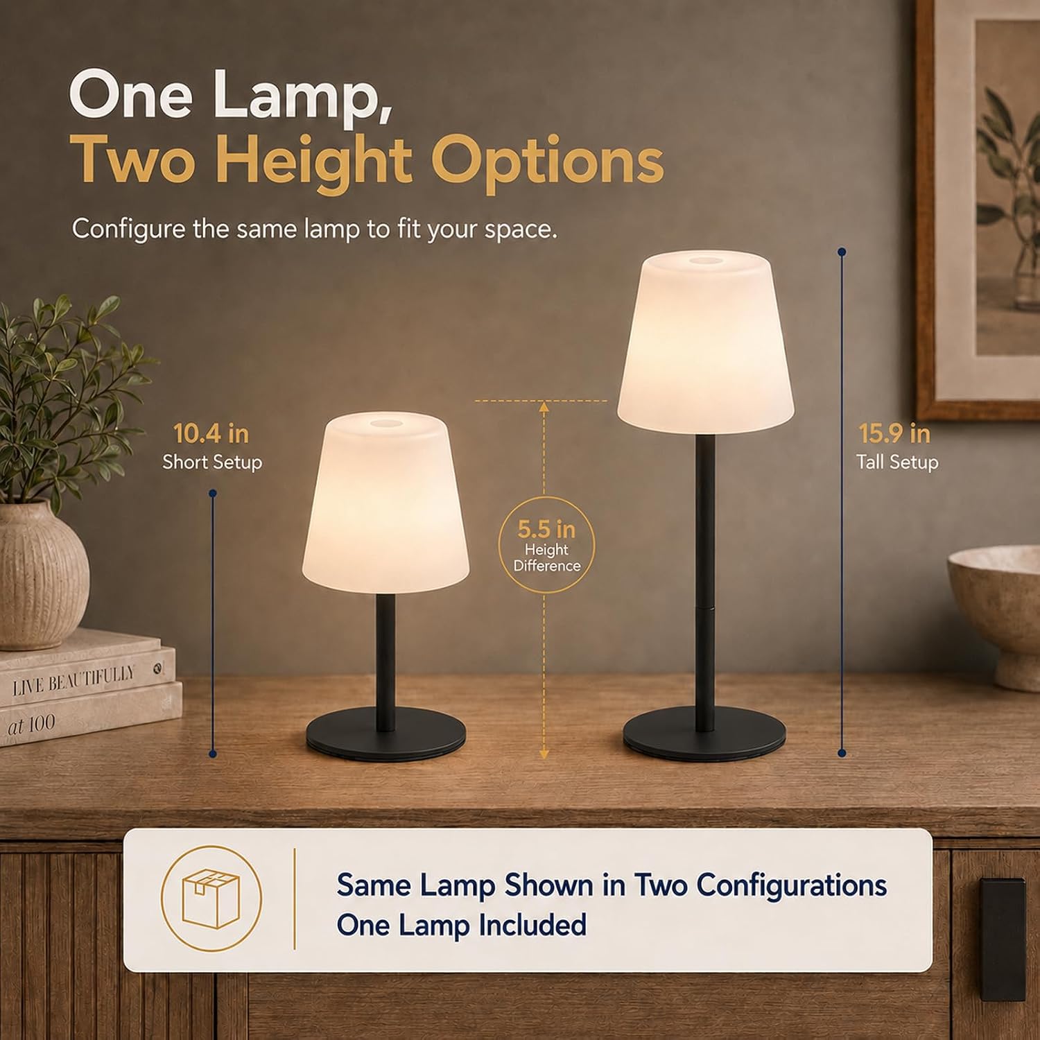 Shower Lamp Rechargeable Waterproof Lamp, Cordless Table Lamp for Bathroom
