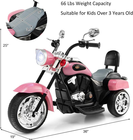 Costzon 6V Ride on Chopper Kids Motorcycle with Horn, Headlight (Pink)
