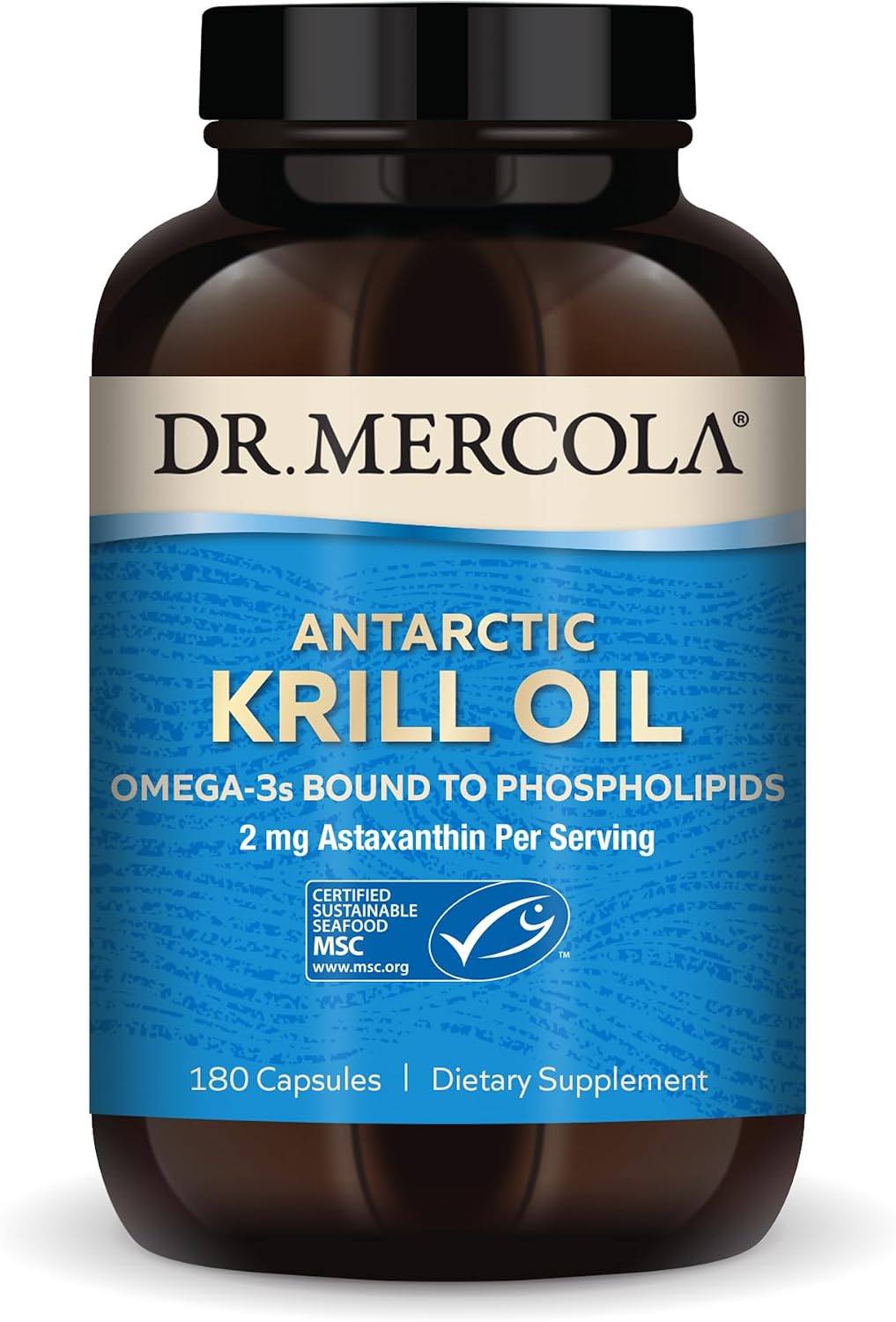 Dr. Mercola Antarctic Krill Oil, 1,000 mg, 180 Capsules (90 Servings)