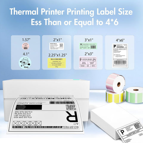 Thermal Shipping Label Printer 4x6 Bluetooth Label Maker for Small Business