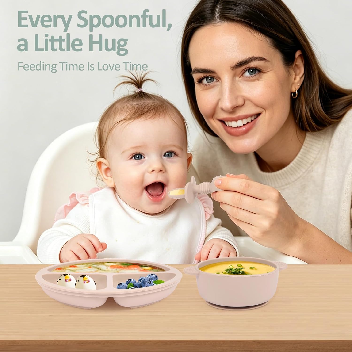 Eascrozn Baby Utensils, 6 Pack Silicone Forks and Spoons Set, BPA Free
