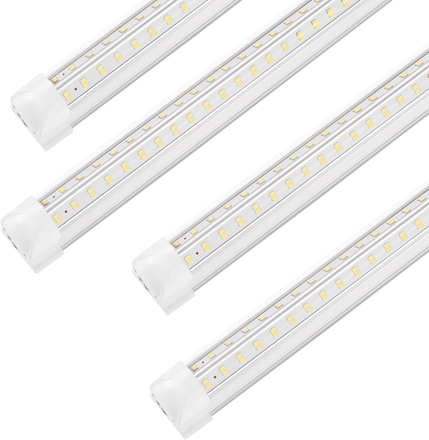 XLNYUUI Led Shop Lights, 4FT LED Light 50W 6500K 7000LM Daylight,Led Garage Light,Linkable Clear Cover Integrated V-Shape for Garage Warehouse Workbench Workshop(4-Pack)