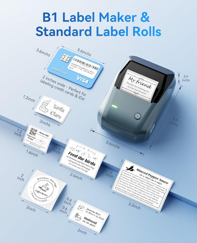 NIIMBOT B1 Label Maker, 2Inch Bluetooth Label Printer for Home, Blue