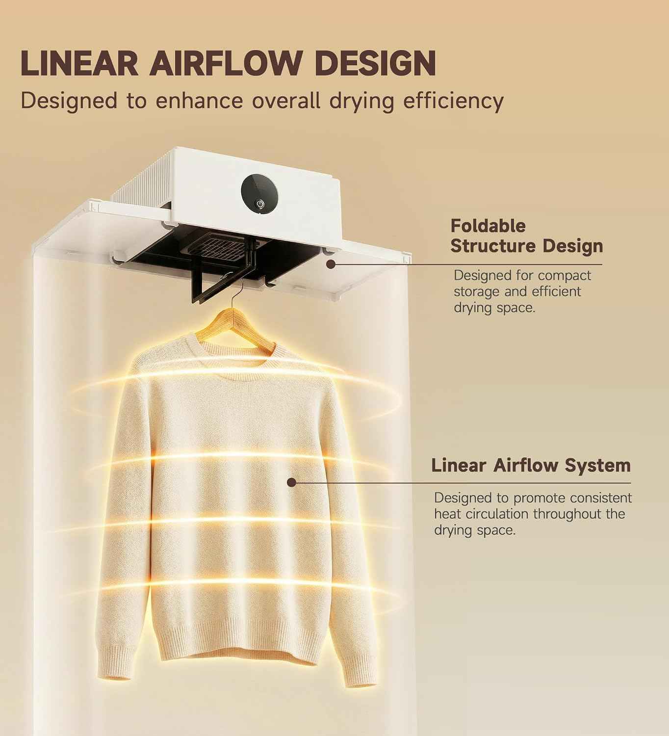 Portable Clothes Dryer, 450W Mini Dryer with UV Light for Apartment, Travel, apartmen,RV - Fast Drying, Foldable, Quiet, Energy Efficient