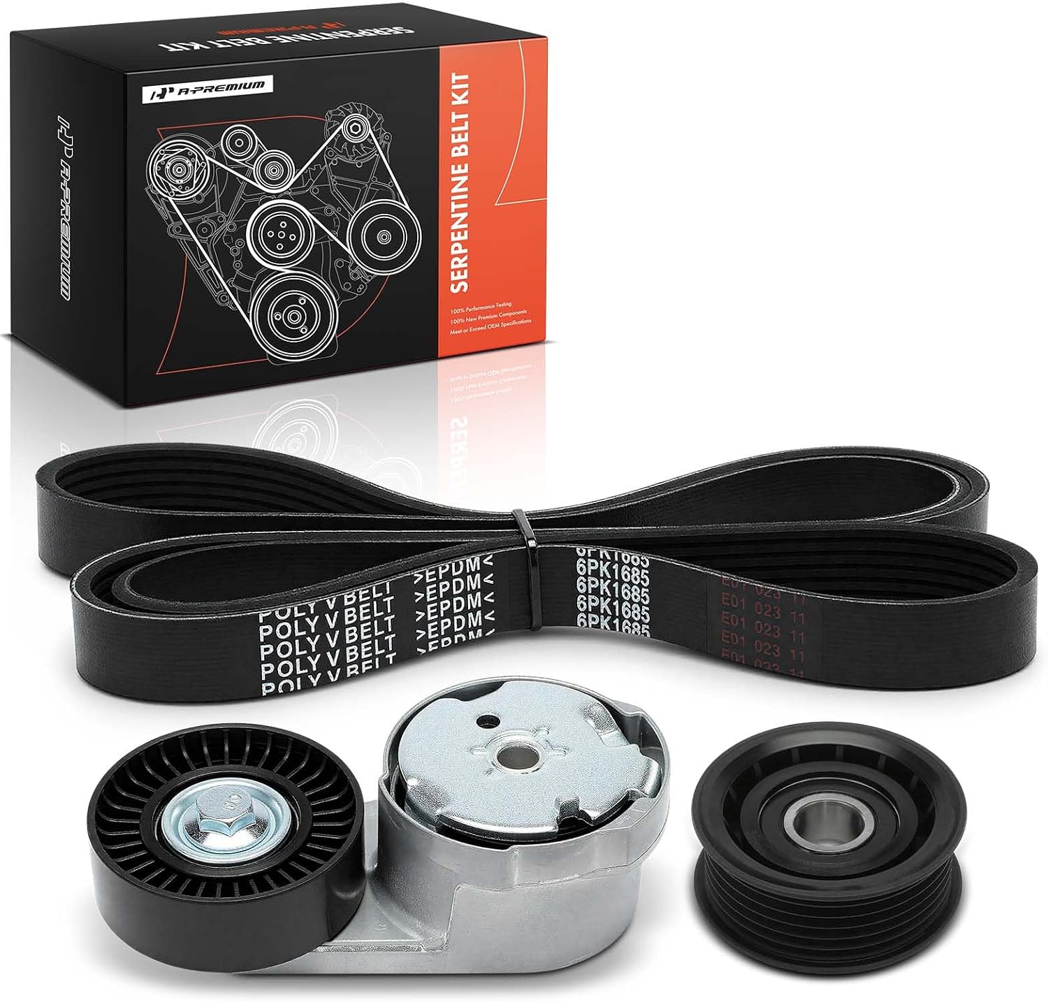 A-Premium Engine Serpentine Belt Drive Kit w/Tensioner & Idler Pulley