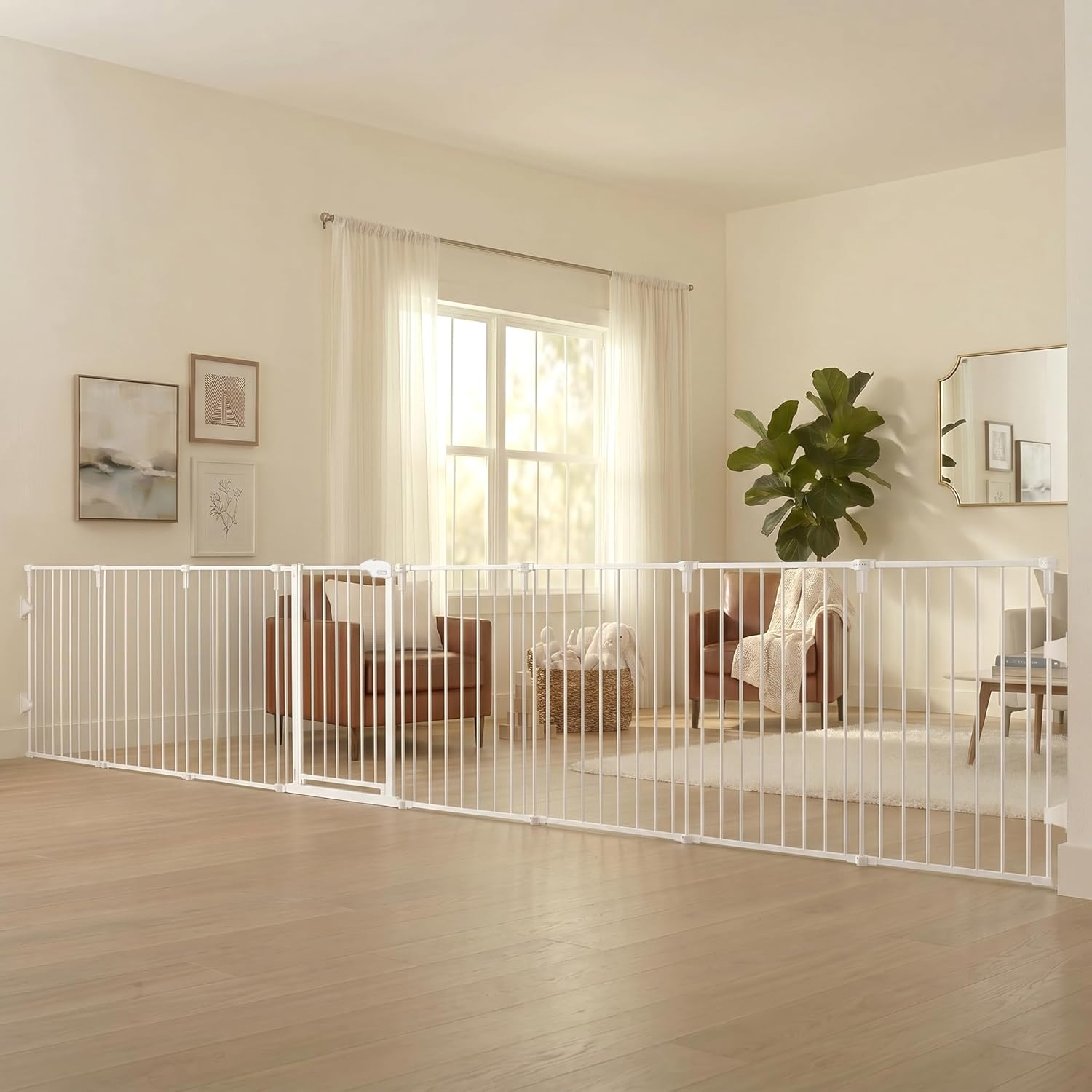 Regalo Safety 24"-192" Metal 2-in-1 Super Wide Baby Gate & Play Yard