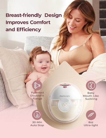 Momcozy M5 Smart APP Controlled Wearable Breast Pump, 2-Pack Cozy Red