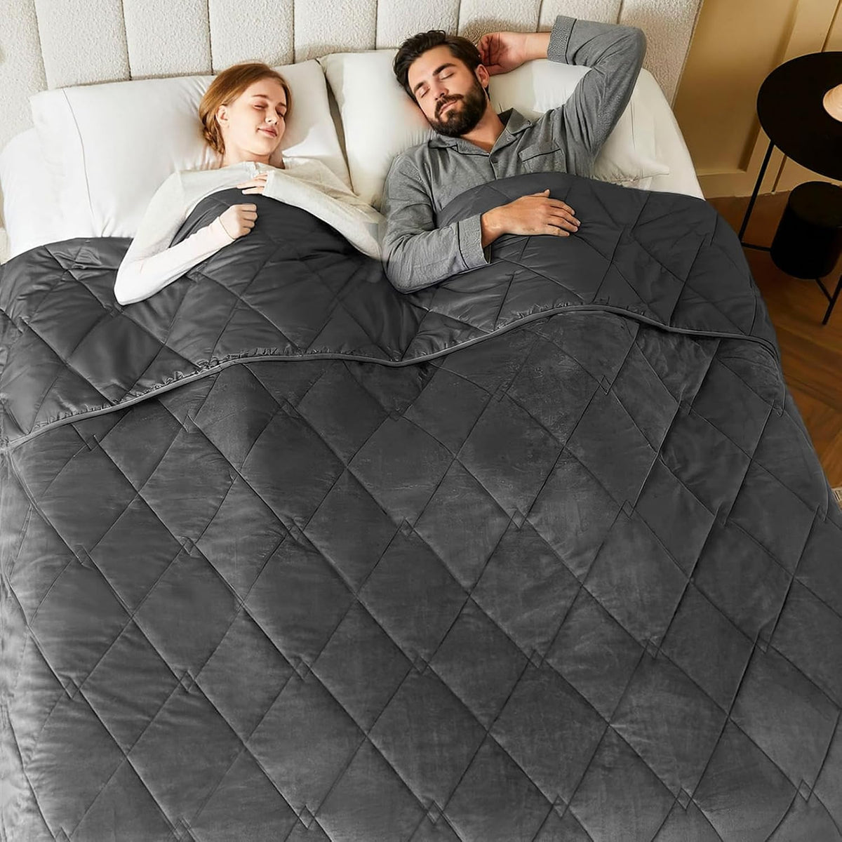 L'AGRATY King Size Weighted Blanket for Adults 30lbs, 88"x104" Cooling