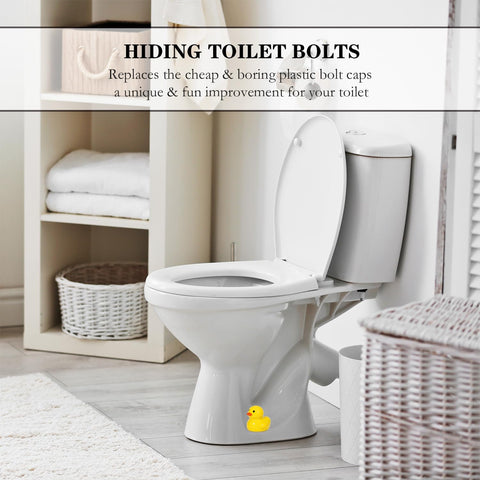 ZUNON Toilet Bolt Covers, Toilet Bolt Caps, Ceramic Yellow Duck, Set of 2