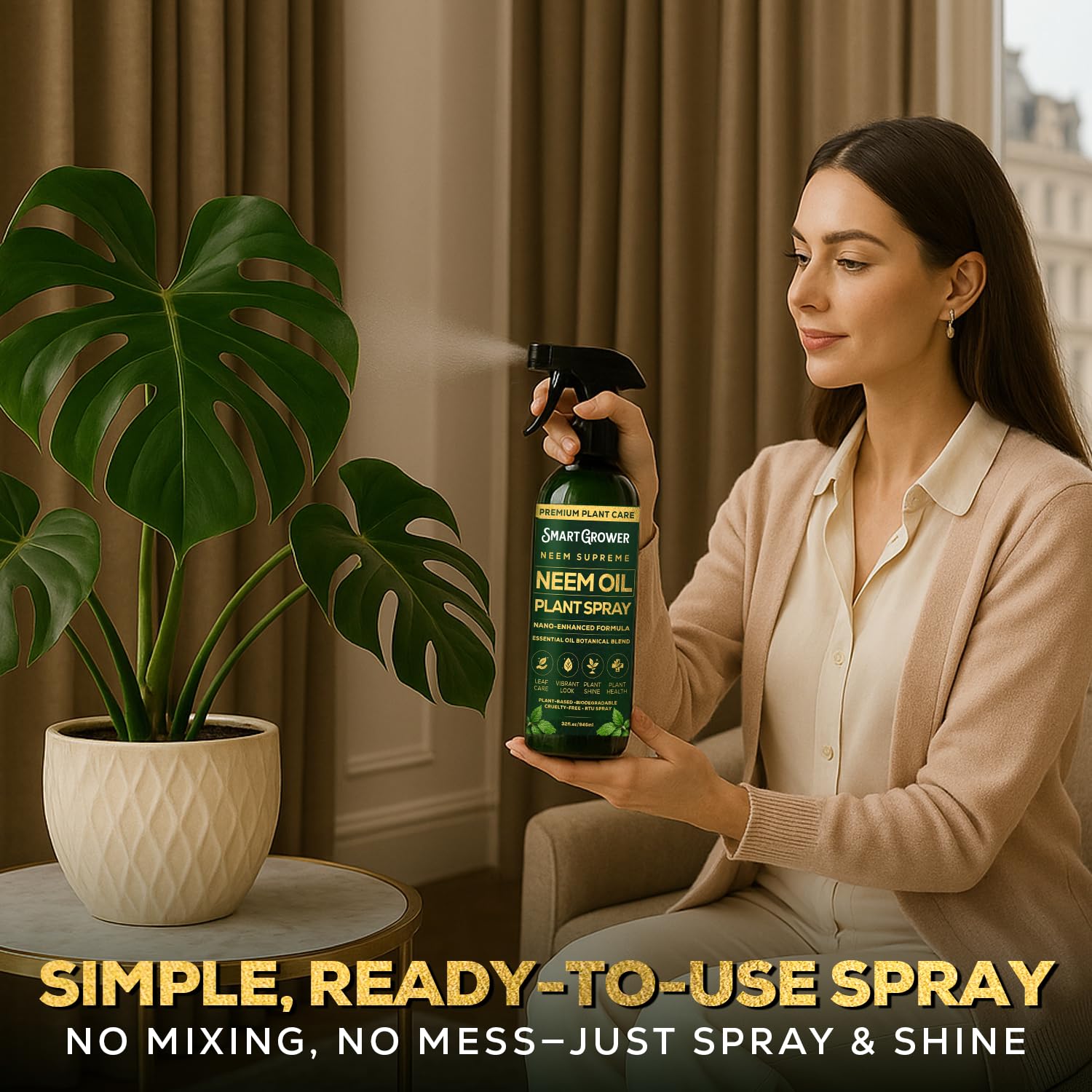 Neem Oil Spray for Plants Botanical Blend, with Natural Essential Oil, 32oz