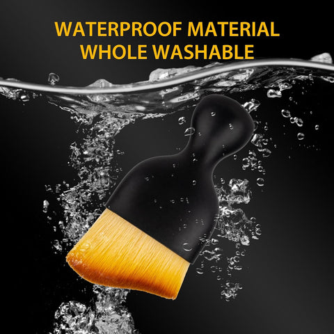 Amrules 2 Pcs Car Interior Detailing Brush Cleaning Tools, Brown