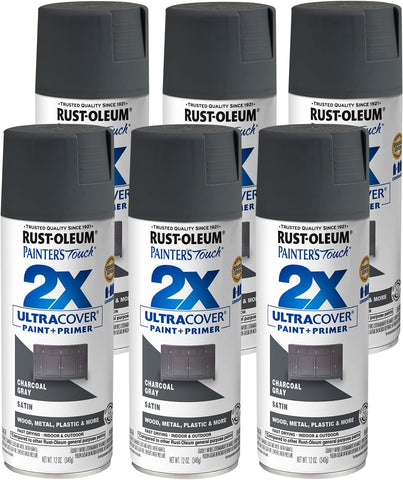 Rust-Oleum Painter's Touch 2X Ultra Cover Spray Paint, Satin Charcoal Gray