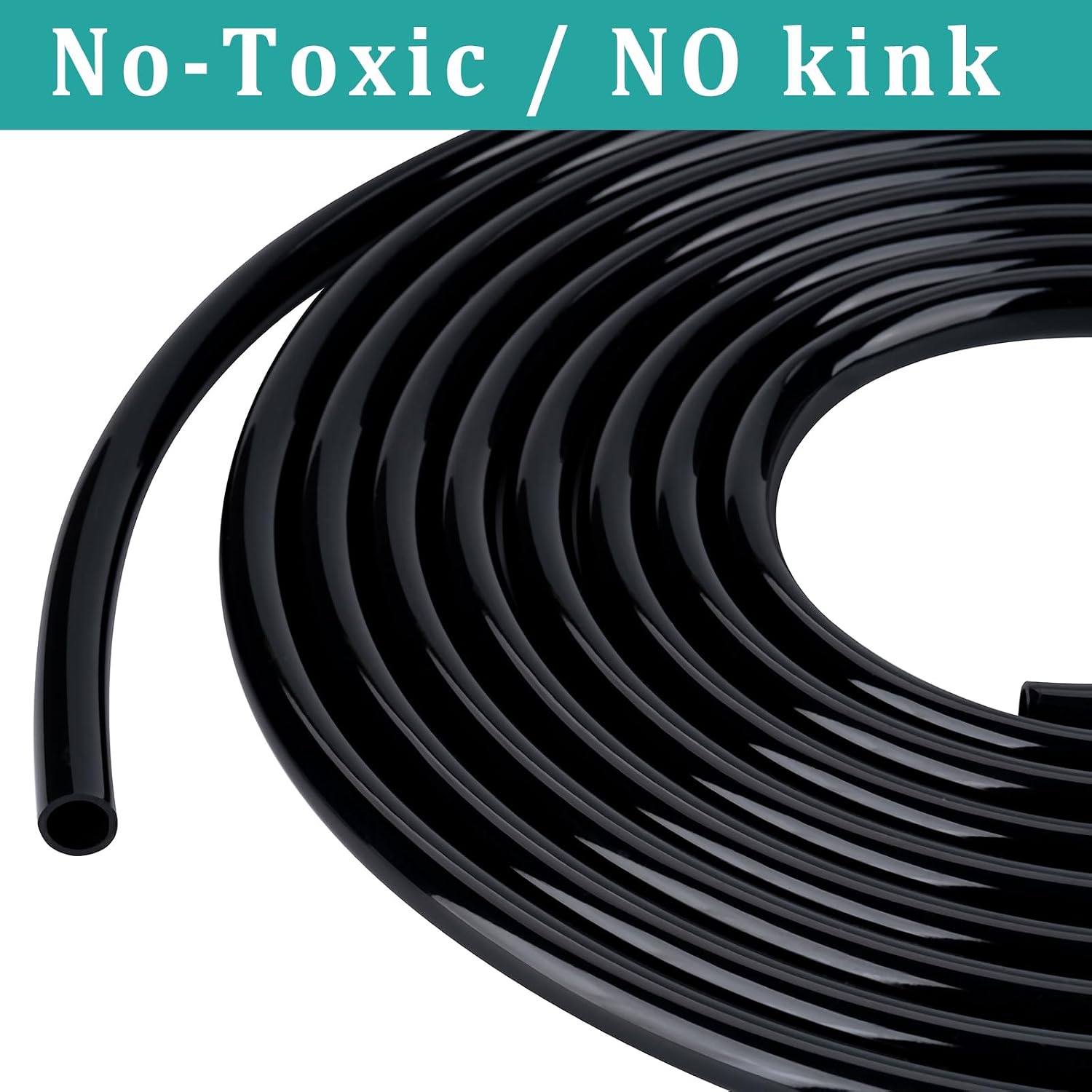 3/4" id - 10ft Black Vinyl Tubing Flexible PVC Irrigation Hose & 2 Clamps