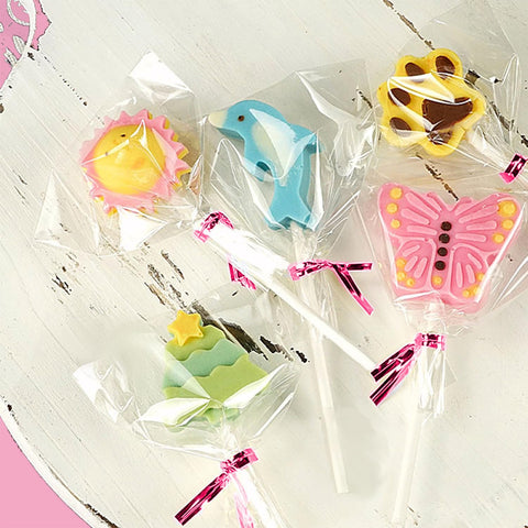 Basquei Cake Pop Sticks 6 Inches, Cake Pop Bags (3.9"X4.7"), Pink Metallic Twist Ties, 600 Pcs Cake Pop Kit Used for, Lollipops Cake, Candies, Chocolates Making Tools