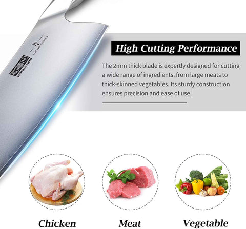 HOSHANHO Cleaver Knife 7 Inch, Ultra Sharp Vegetable Meat Chopper Knife