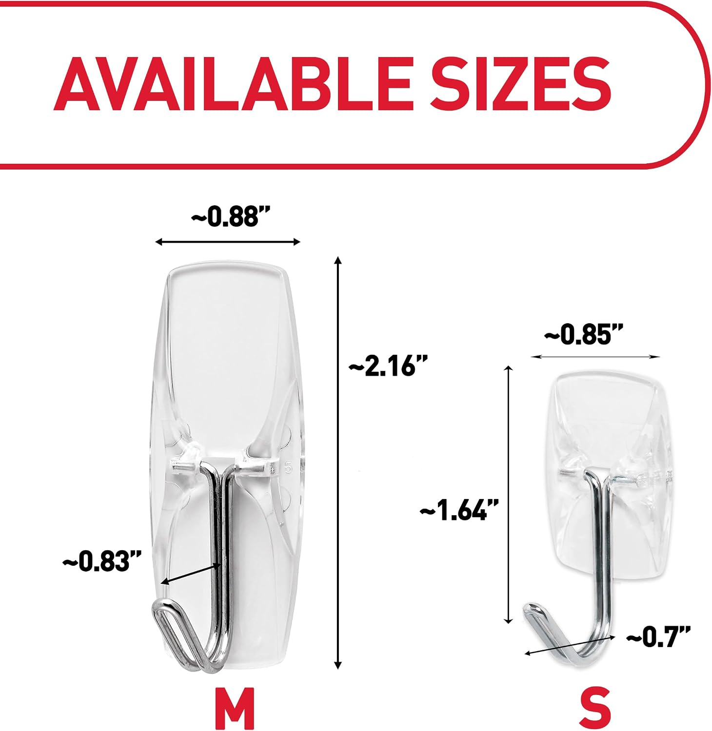 Command Small Clear Wire Hooks, 10 Hooks, 12 Strips