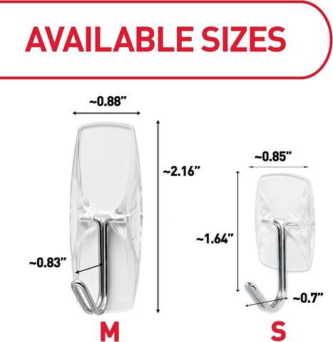 Command Small Clear Wire Hooks, 10 Hooks, 12 Strips