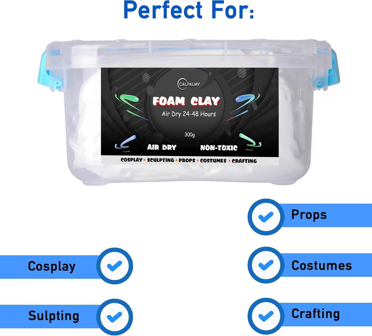 1.1lb Moldable Cosplay Foam Clay (White) – High Density and Hiqh Quality for Intricate Designs | Air Dries to Perfection for Cutting with a Knife or Rotary Tool, Sanding or Shaping