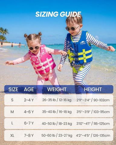 Gogokids Toddler Swim Vest, Kids Floaties 2-8 Years, 22-60 lbs