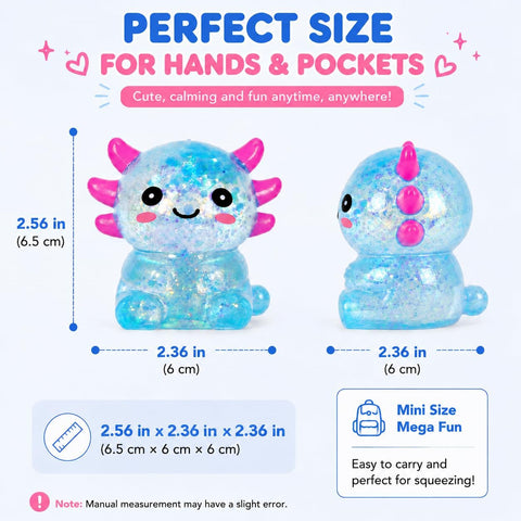 Axolotl Squishy Stress Ball, Cute Soft Slow Rising Squishy Toy, Calming Fidget Squeeze Toy Sensory Toy for Stress Relief Kids Adults