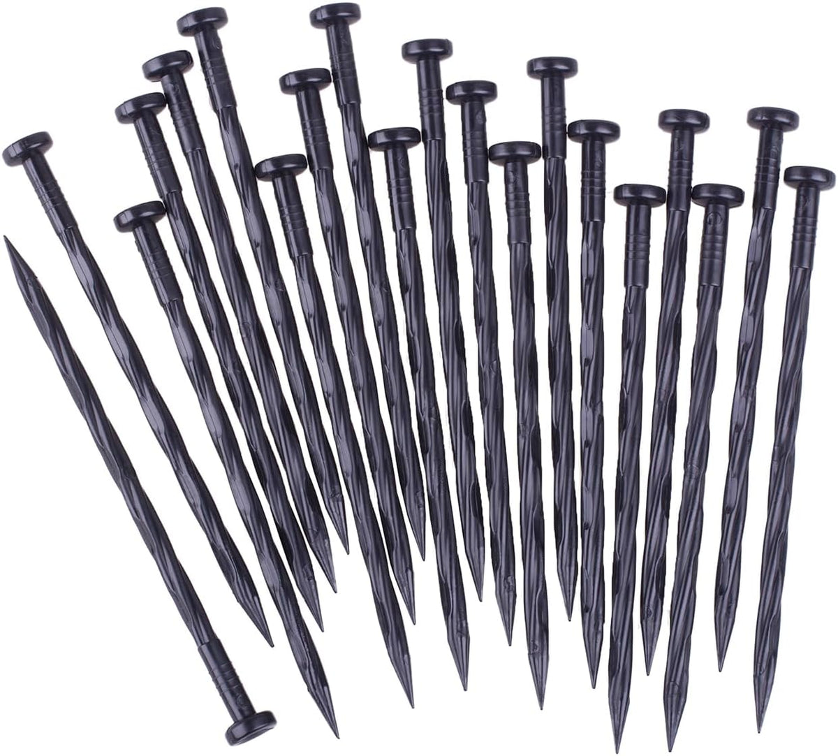 Landscape Anchoring Spikes, 25PCS 8 Inch Spiral Plastic Landscape Spikes for Garden Lawn Yard, Paver, Weed Barrier, Artificial Turf (8in -25 Count)