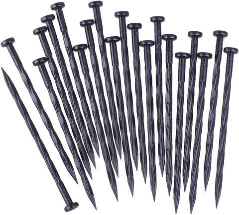 Landscape Anchoring Spikes, 25PCS 8 Inch Spiral Plastic Landscape Spikes for Garden Lawn Yard, Paver, Weed Barrier, Artificial Turf (8in -25 Count)