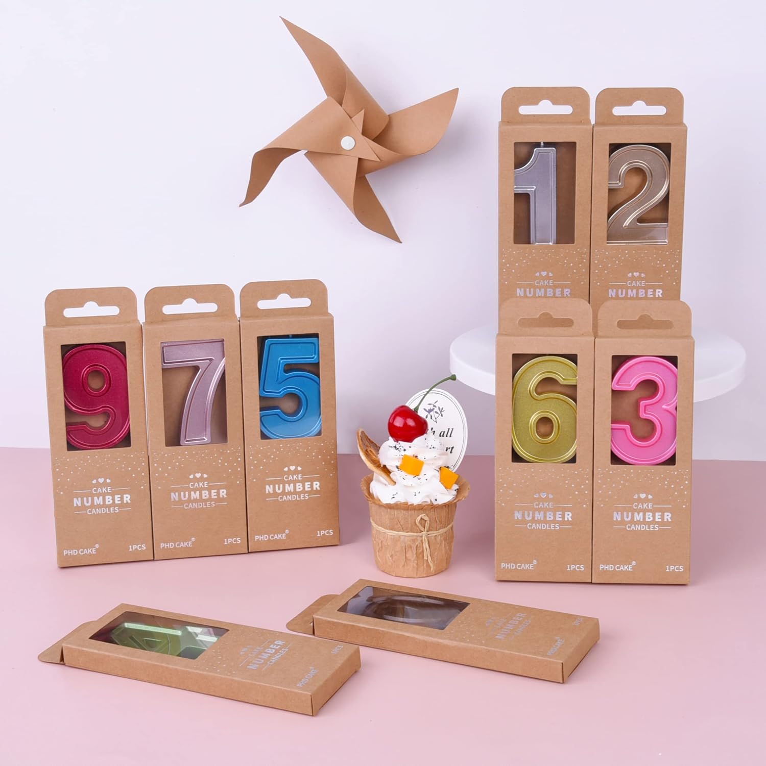 PHD CAKE 2.76 Inch Luxe Gold 9 Number Birthday Candles, Gold Number Candle, Cake Number Candles, Party Celebration