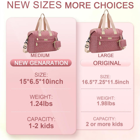 Pritent Diaper Bag Tote Waterproof Maternity Baby Bags with Pacifier Case