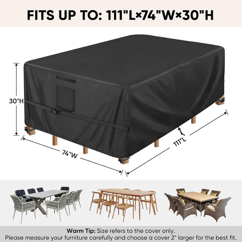 BALEINE Patio Furniture Covers Waterproof, Heavy Duty Outdoor Table Cover