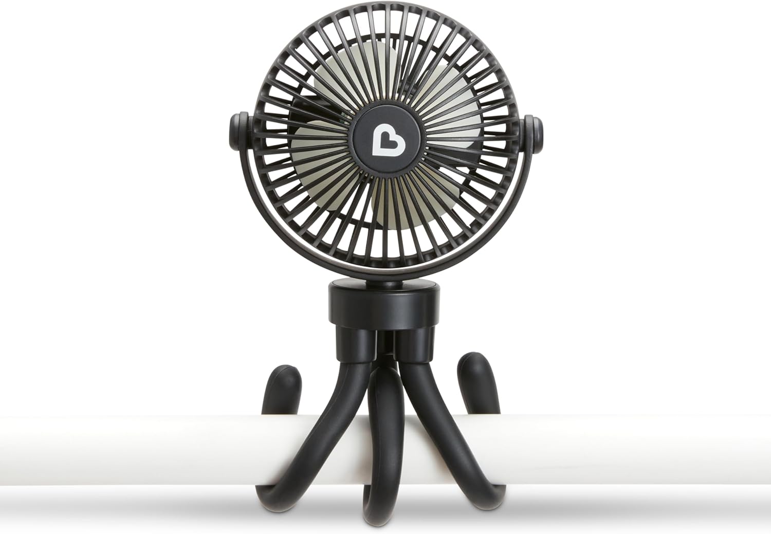 Munchkin Portable Stroller Fan for Baby, 4 Speed LED Lights, Black