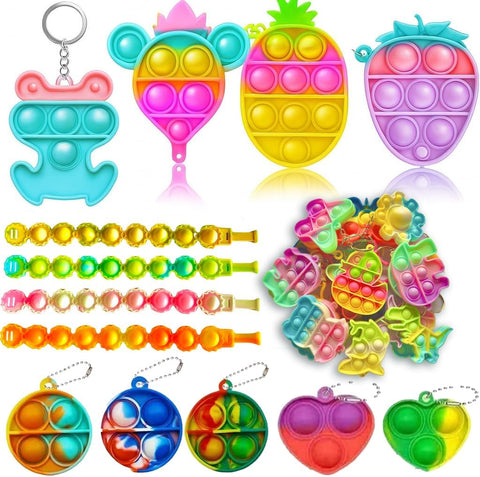 160 Pcs Fidget Toys Party Favors Pack, Randomly Selected Pop Sensory Set Gifts Stickers for Kids Adults Boy Girl Stocking Stuffers Autistic Bulk Goodie Bag Filler Treasure Box Classroom Prizes School