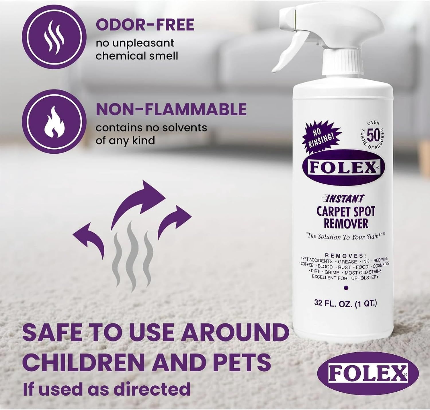 FOLEX Instant Pet Stain & Odor Eliminator, 32 oz