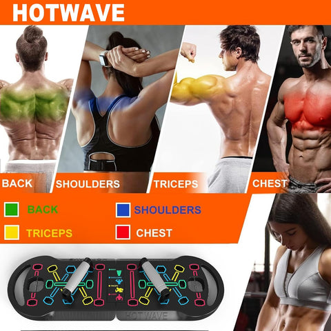 HOTWAVE Push Up Board, Portable PushUp Board, Foldable 20 in 1 Push Up Bar